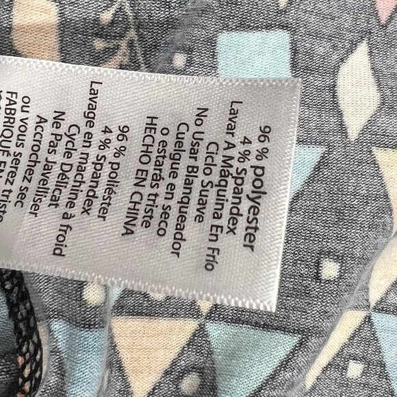 LuLaRoe Dress Women Medium Geometric Floral Scoop Neck Multicolor Stretchy - Picture 13 of 13